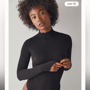 Free People Mara Mock Neck Bodysuit